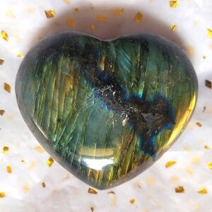 Heart-Shaped Labradorite Palm Stone